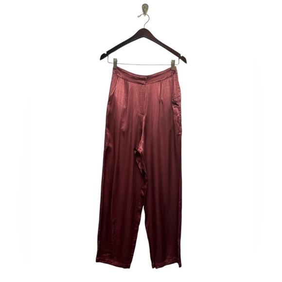 NWOT HOUSE OF HARLOW 1960 X REVOLVE Charlie Wide Leg Pant Burgundy XS - Picture 3 of 8